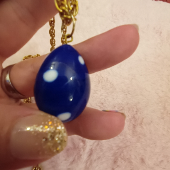 𝑷𝒐𝒓𝒄𝒆𝒍𝒂𝒊𝒏 𝑩𝒍𝒖𝒆 𝑬𝒈𝒈 𝒀𝟐𝑲 𝑷𝒆𝒏𝒅𝒂𝒏𝒕 𝑵𝒆𝒄𝒌𝒍𝒂𝒄𝒆 - Picture 6 of 9